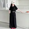 Conjunto Casual Estilo Coreano para Niñas Novedades de Verano para Niños y Niñas Mayores Pantalones de Pierna Ancha de Moda con Mangas Cortas Ropa de Verano de Moda para Niños