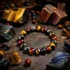 Pulseira de olho de tigre colorido cruzado estilo masculino e feminino olho de gato olho de tigre tricolor olho de tigre tricolor pulseira de madeira opala