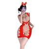 Shuoyao Roupas Íntimas Sexy Recorte Sexy Malha Roupas Quente Diamante Céu Estrelado Macacão Peito Exposto Malha Meias Transparentes 8242