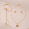 Collar Corto Europeo y Americano con Colgante de Flor Pequeña para Niños, de una Sola Capa, Estilo Étnico Simple, Estilo Japonés y Coreano, Collar, Pulsera para Niña, Aretes