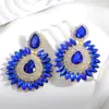 Brincos Europeus e Americanos Exagerados Moda Feminina Luxo Brincos de Diamante Colorido Brincos de Jantar para Noivas Brincos Pendentes Retrô Transfronteiriços