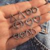 Europa y Estados Unidos transfronterizo nuevo AliExpress venta caliente estilo retro Luna amor triángulo conjunto de pendientes geométricos