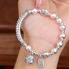 Colgante de Gato de la Suerte Vintage Pulsera Lucky Nafu Fu Lu Ping An para Mujer Nicho de Alta Gama Lujo Ligero Versátil Nueva Joyería de Arte