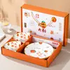Juego de Platos Cerámicos Bohemios Transfronterizos, Tazones, Palillos, Vajilla, Regalos Pequeños, Souvenirs, Tazones Cerámicos para el Hogar, Cajas de Regalo