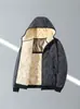 Chaqueta de algodón con capucha transfronteriza para hombre, abrigo de algodón con forro polar para hombre, abrigo de invierno con forro polar, chaqueta de algodón de grafeno cálida, chaqueta de algodón ultrasónica para hombre