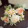 Vendas diretas do fabricante de origem: flores artificiais transfronteiriças, rosas Margot vintage, buquês de flores artificiais para decoração de casamento e adereços