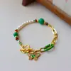 Nuevo Estilo Chino Retro Moda Exquisito Temperamento Versátil Esmalte Flor Pulsera Lujo Ligero Joyería de Borlas de Gama Alta