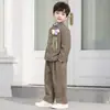 Nuevo traje estilo chino con cuello mao para niños, colección otoño e invierno, con un diseño tradicional chino, adecuado para desfiles de moda, bodas y actuaciones