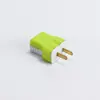 Pino LED Plug de Alimentação Plano Fiação Verde Tipo T Cobre Monofásico Plug de Dois Polos Conectado Cobre Fixo Revestido Anti-queda