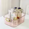 Caixa de Armazenamento de Cosméticos Rosa Multifuncional para Miudezas Caixa de Armazenamento Transparente de Luxo Leve Cesta de Armazenamento de Máscaras de Mesa para Meninas de Dormitório