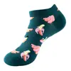 2026 Calcetines Nuevos para Hombre Primavera y Verano Delgados con Estampado de Frutas Calcetines Tobilleros Calcetines Bajos de Moda para Mujer Calcetines Absorbentes de Sudor Transfronterizos de Amazon