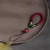 Lanyard de Muñeca para Teléfono Corto Tejido a Mano, Pulsera Anillo para Mujeres, Duradero y Exquisito, con Diseño de Loto y Vintage