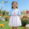 Maravilloso y Lindo Conjunto de Verano para Niñas Ropa Infantil 2026 Nuevo Verano para Niñas Falda Corta Muy Bonita Camiseta de Algodón Puro de Manga Corta
