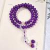 Pulsera Oriental Púrpura Nueve Nudos Doble Círculo Bodhi Envuelto Alrededor del Dedo Disco Suave Jugando Semilla de Bodhi de Jade Blanco Wenwan Doble Círculo Pulsera de Cuentas de Buda para Hombres y Mujeres
