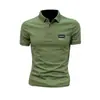 Camisas Polo Nuevas de Verano al por Mayor, Diseño Sencillo y Moderno con Cuello, Camisas Casuales Versátiles de Alta Gama con Estampado de Letras de Manga Corta para Hombres Jóvenes
