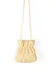 Bolsa Saco Plissada com Cordão Estilo Coreano de Nicho para Mulheres, Bolsa de Mão e Ombro Macia Tendência e Fashion