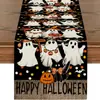 Nuevo camino de mesa Halloween Amazon TEMU, camino de mesa estilo americano, mantel largo de lino, específicamente para mesas de té