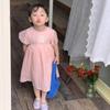 Vestido de Niña 2023 Verano Nuevo Vestido de Princesa de Manga Corta Dulce de Color Sólido para Niños Vestido de Tutú Estilístico de Bebé