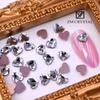 Nuevos Diamantes de Imitación Blancos con Hot-Fix Color Oro Rosa, Base Plana para Uñas, Diamantes de Imitación Irregulares Premium Que No Se Caen, Decoraciones para Uñas, Diamantes de Imitación de Vidrio