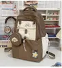 Mochila soft girl muito estilosa, mini bolsa mini ins, conjunto de mochila de duas peças para estudantes universitárias para passeios de primavera