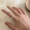 Anillo de Plata de Ley S925 Estilo Simple para Mujer, No se Desvanece, Lujo Accesible, Versátil, de Nicho, Gama Alta, Joyería de Mano Nueva Abierta