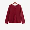 Cárdigan de punto para mujer talla grande, cuello redondo, borde enrollado, estilo otoño 2026, top holgado de punto calado para mujer talla grande, prenda de abrigo 23339
