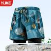Traje de Baño Pantalón de Playa para Hombre Adulto Doble Capa Shorts de Cinco Puntos Estampado Secado Rápido Anti-Embarazo Rafting Ocio Venta al por Mayor