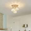 Lámpara de Techo Nórdica para Dormitorio Creativa Lujo Ligero Moderna Simple Cristal Lámpara Promedio Pasillo Balcón Lámparas de Entrada