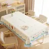 Toalha de Mesa de Jantar Desenho Animado, à Prova de Óleo, Impermeável, Resistente ao Calor, Toque de Alta Qualidade, Novo Modelo 2026, Rosa, Estilo Fofo, Uso Doméstico, Capa de Mesa de Centro