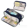 Estuche para Lápices de Tela Oxford con Doble Apertura, Caja de Papelería de Gran Capacidad, Suministros Escolares Simples y Multifuncionales para Secundaria y Preparatoria, Directo de la Fábrica Fuente