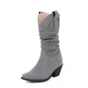 Botas de Comercio Exterior Botas Martin Rugosas Esmeriladas Botas de Tacón Alto Amazon 45 Botas de Caballero Puntiagudas Botas Cortas Nuevas Terciopelo 33 Negro