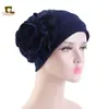 Tela de burbujas de fuente transfronteriza flor de plato sombrero turbante flor grande étnica sombrero pullover sombrero de luna turbante JDT-417C