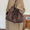 Bolsa de cordón de gran capacidad para mujer 2026 bolsa cruzada de moda bolso de mano diagonal elegante bolso de hombro nuevo casual popular para el día a día