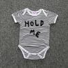 Mono sin mangas de Summer Infant para hombre y mujer, Traje de gateo con estampado de letras y triángulo, Traje holgado de rayas finas