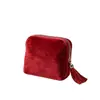 Nova bolsa de joias com zíper e franja, bolsa de veludo com armazenamento multicamadas, caixa de armazenamento de acessório de moda portátil para pulseiras e colares