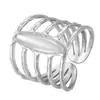 Anillo Geométrico de Acero Inoxidable 304 Europeo y Americano de Moda para Mujer, Anillo Abierto de Atmósfera Exquisita para Dedo Índice en Stock