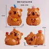 Capivara Desenho Animado Fofo Peixe Banho Água Porquinhos-da-Índia Luz Brilhante Decoração de Bolo de Aniversário Decoração para Vestir Assar
