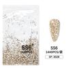 1440 peças de nail art fundo plano strass não pode cair fundo diamante austríaco fundo prata champanhe vidro redondo flash diamante decorações de unhas