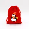Fornecimento Direto Transfronteiriço Grande Saco Vermelho de Veludo de Natal Saco para Embalagem de Presente de Joias Saco de Presente para Doces de Maçã do Papai Noel