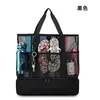 Bolsa de praia multifuncional em tela para viagens, ideal para guardar sapatos, roupas de banho e outros itens. Perfeita para levar no ombro ou como bolsa de ombro. Ideal para natação.