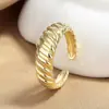 Anel Simples Torcido Estilo Minimalista Europeu e Americano para Mulheres, Anel para Dedo Indicador Estilo Ins, Joias Abertas de Nicho Atacado