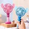 Ventilador Eléctrico Mini Portátil Fresco y Lindo con Orejas Grandes, Aspas Grandes, Viento Fuerte, Ventilador de Escritorio de Tres Velocidades, Ventilador Pequeño de Regalo
