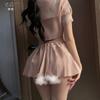Xianyi Lencería Sexy Apasionada Sin Quitarse Atuendo de Estudiante Uniforme Sexy de Juego de Rol Conjunto de Tentación Sexy 536 Deseo Puro