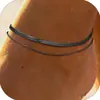 Tobillera de Doble Capa con Cuentas Redondas de Arroz para Comercio Exterior de Amazon, Moderna y Sencilla, Diseño Minimalista Único Estilo Ins, Joyería para el Pie para Mujer