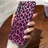 Estilo Europeu e Americano Garota Popular Case de Celular Roxo Leopardo com Glitter S25Ultra Ultra-Fino Case com Película de Furo Fino S20+ Anti-Queda de Alta Qualidade