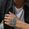 Nuevo plata de ley 925 retro nube auspiciosa cuadrado marca en vivo Red de Internet para hombre dragón cuatro mares relieve dragón colgante al por mayor