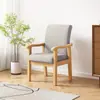 Sillón sofá moderno minimalista hogar balcón ocio silla con respaldo silla de lujo ligero silla de mahjong sala de conferencias silla de madera maciza con reposabrazos