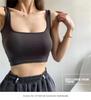 1922 Nuevo Top de Tubo con Copa Fija Chaleco Pequeño Color Sólido Base Sexy Ropa Interior Exterior de Cuello Cuadrado para Mujer