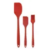 Raspador de Silicone Três Peças Peça Única Conjunto de Raspadores Ferramentas de Cozinha para Assar Raspador de Massa para Bolo Pincel de Silicone para Óleo