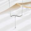 Colar Onda de Diamante Arco-Íris em Prata Esterlina S925 Elegante Nicho Joias de Alto Padrão Luxo Leve Pequeno Diamante Franja Corrente para Clavícula para Mulheres